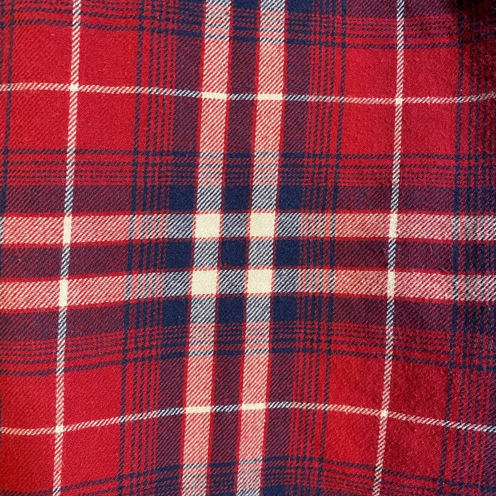 GARAGE RED PLAID BOYFRIEND BUTTON DOWN SHIRT